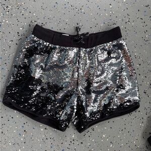 Magic Black and Silver Sequin Shorts